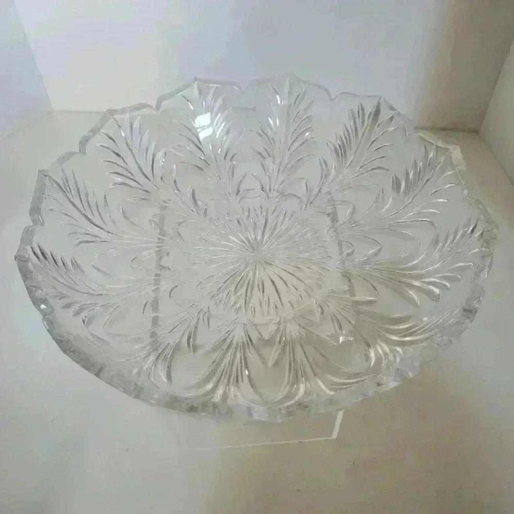 Fifth Avenue Crystal Portico 2 Piece Cracker Condiment Serving Set New In Box - Picture 6 of 7